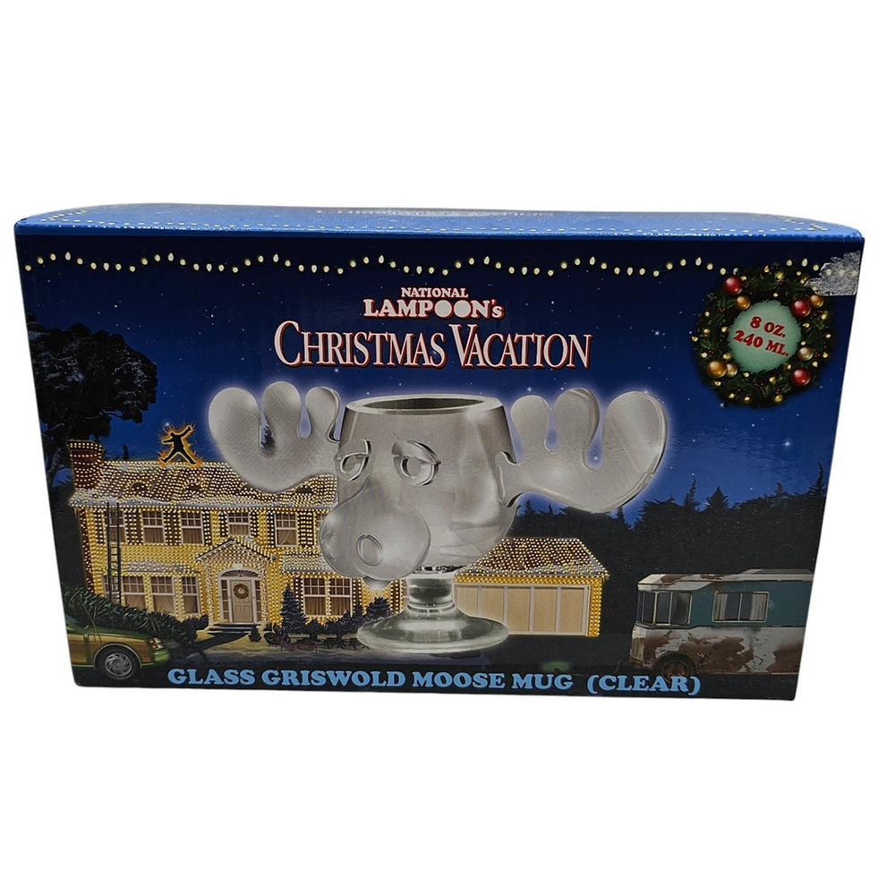 Vintage National Lampoon's Christmas Vacation Glass Moose Mug Eggnog Collector